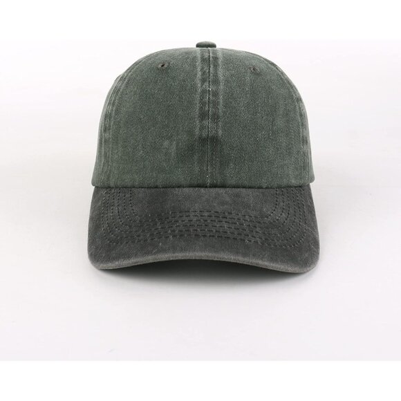 Unisex Washed-grey Black Baseball Cap Cotton Fits Washed Denim Adjustable Hat - Picture 2 of 5